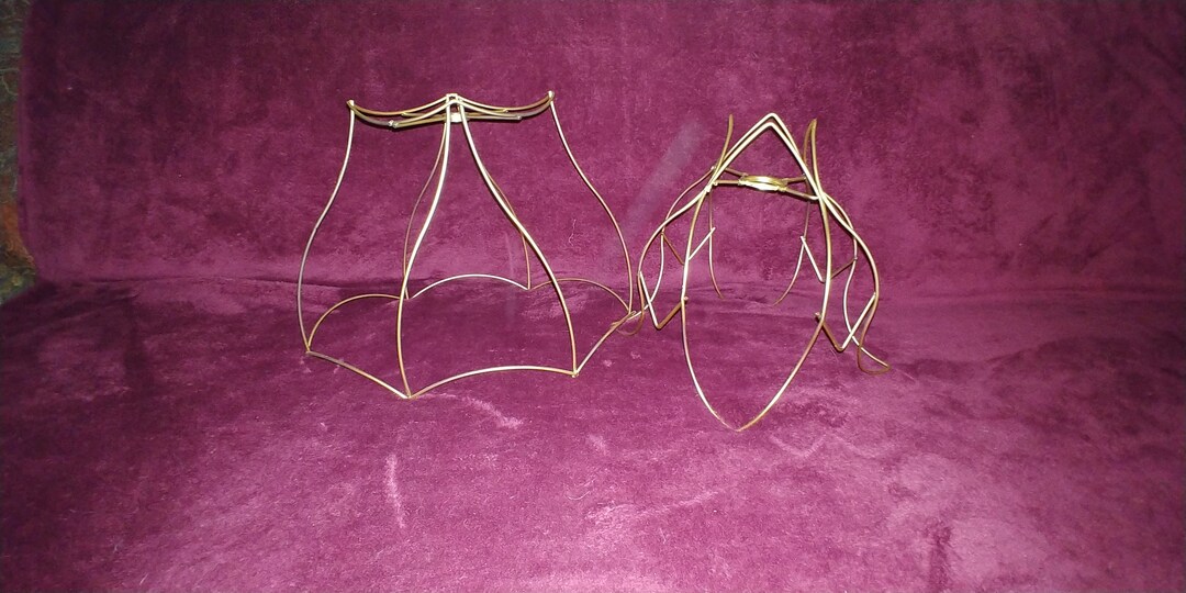 2 Wire Lampshade Frames Sold Together Texas Oval and Flower Etsy