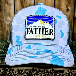 Father Figure Hat, Funny Dad Hat, Leather Patch Hat for Dad, Father’s Day Gift, Custom Dad Hat, Trucker Hat for Men, Gift for Him