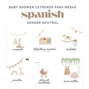 Spanish and English- Baby Shower- Letreros/Signs Para Mesas