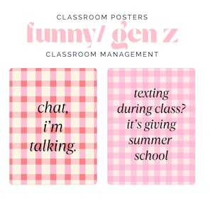 Funny Classroom Poster, Funny Gen Z Classroom Signs, Classroom Sign, High School