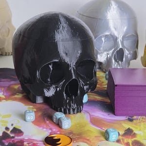 Skull Deck Box: Magnetic Card Storage for 100 Sleeved Cards Dice and Tokens