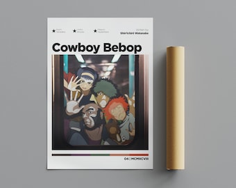 Cowboy Bebop Poster, Minimalistisches Poster, Anime Poster, Wandkunst, Wanddekor, Premium Matte Vertikale Poster, 4K Qualität, Filmplakat