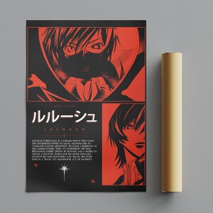 Lelouch Lamperouge Poster, Minimalist Poster, Anime Poster, Wall Art, Wall Decor, Premium Matte Vertical Posters, 4K Quality, Movie Poster