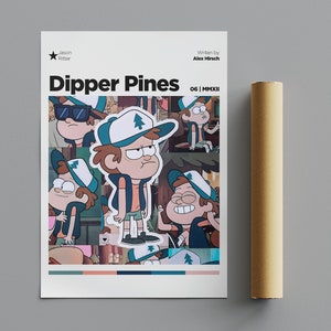 Dipper Pines Poster, Minimalist Poster, Anime Poster, Wall Art, Wall Decor, Premium Matte Vertical Posters, Movie Poster
