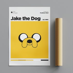 Poster Jake the Dog, Poster minimalista, Poster anime, Arte murale, Decorazione murale, Poster verticali opachi premium, Qualità 4K, Poster del film