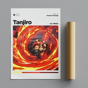 Tanjiro Kamado Poster, Minimalistisches Poster, Anime Poster, Wandkunst, Wanddekoration, Premium Matte Vertikale Poster, 4K Qualität, Filmplakat