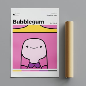 Poster Princess Bubblegum, Poster minimalista, Poster anime, Arte murale, Decorazione murale, Poster verticali opachi premium, Qualità 4K, Poster del film