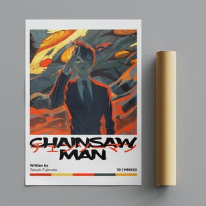 Chainsaw Man Poster, Minimalist Poster, Anime Poster, Wall Art, Wall Decor, Premium Matte Vertical Posters, 4K Quality, Movie Poster