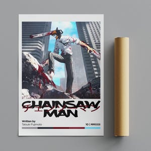 Chainsaw Man Poster, Minimalist Poster, Anime Poster, Wall Art, Wall Decor, Premium Matte Vertical Posters, 4K Quality, Movie Poster