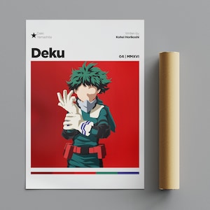 Izuku &quot;Deku&quot; Midoriya Poster, Minimalist Poster, Anime Poster, Wall Art, Wall Decor, Premium Matte Vertical Posters, 4K Quality,