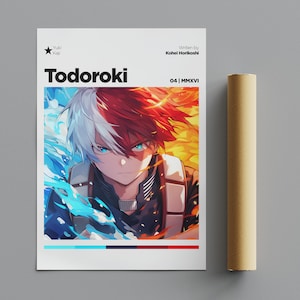 Shoto Todoroki Poster, Minimalist Poster, Anime Poster, Wall Art, Wall Decor, Premium Matte Vertical Posters, 4K Quality,