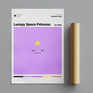 Poster Lumpy Space Princess, poster minimalista, poster anime, arte murale, decorazione murale, poster verticali opachi premium, qualità 4K, poster del film