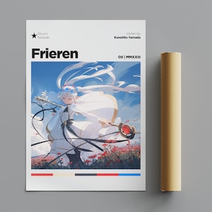 Frieren Poster, Minimalist Poster, Anime Poster, Wall Art, Wall Decor, Premium Matte Vertical Posters, 4K Quality, Movie Poster