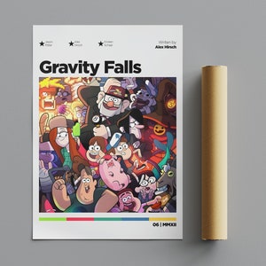 怪奇ゾーン グラビティフォールズ ポスター、ミニマリスト ポスター、アニメ ポスター、ウォール アート、ウォール デコ、プレミアム マット 縦型ポスター、映画ポスター