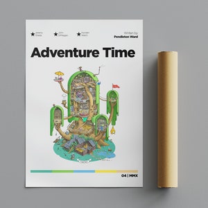 Poster Adventure Time, Poster minimalista, Poster anime, Arte murale, Decorazione murale, Poster verticali opachi premium, Qualità 4K, Poster del film