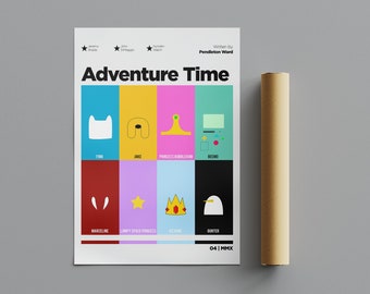 Adventure Time Poster, Minimalist Poster, Anime Poster, Wall Art, Wall Decor, Premium Matte Vertical Posters, 4K Quality, Movie Poster