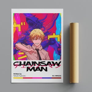 Chainsaw Man Poster, Minimalist Poster, Anime Poster, Wall Art, Wall Decor, Premium Matte Vertical Posters, 4K Quality, Movie Poster