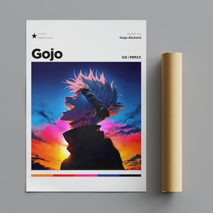 Satoru Gojo Poster, Minimalist Poster, Anime Poster, Wall Art, Wall Decor, Premium Matte Vertical Posters, 4K Quality, Movie Poster