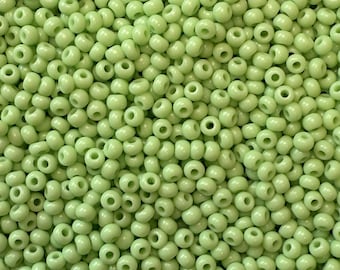 Preciosa Czech Glass Seed Beads 10/0 – Light Green Color 53410 | Traditional Czech Beads for Jewelry Making, Beading, Embroidery, DIY Crafts