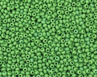 Preciosa Czech Glass Seed Beads 10/0 – Light Green Color 53230 | Traditional Czech Beads for Jewelry Making, Beading, Embroidery, DIY Crafts