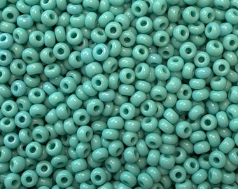 Perles de rocaille en verre tchèque Preciosa 10/0 – Couleur turquoise riche 63130 | Perles tchèques traditionnelles pour la fabrication de bijoux Artisanat bricolage