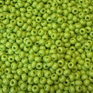 Preciosa Czech Glass Seed Beads 10/0 – Light Olive Color 53310 | Traditional Czech Beads for Jewelry Making, Beading, Embroidery, DIY Crafts