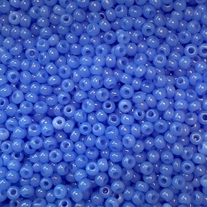 Preciosa Czech Glass Seed Beads 10/0 – Сornflower Color 32010 | Traditional Czech Beads for Jewelry Making, Beading, Embroidery, DIY Crafts