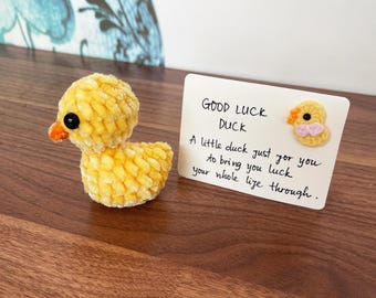 Knuffel babyeend, zakeend, gelukeend, eend met emotionele steun, tafel-/bureaudecor