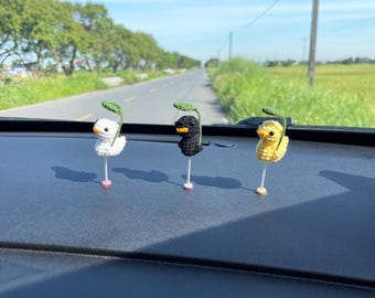 Crochet baby duck car dashboard decor, car dashboard accessories, crochet cute baby duck, cute car decor, new car gift, new driver gift