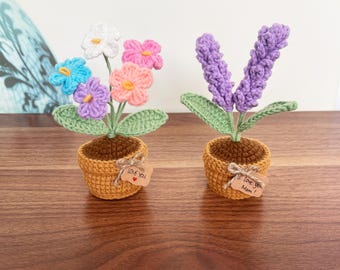 Lovely Crochet Sunflower/ Daisy/ Tulip/ Crochet Forget-me-not/ Lavender, Gifts for women, Birthday Gift, Mother’s day gift