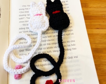 Cute crochet mini cat bookmark, handmade bookmark, lovely gift for teacher, gift for book lover, back to school gift