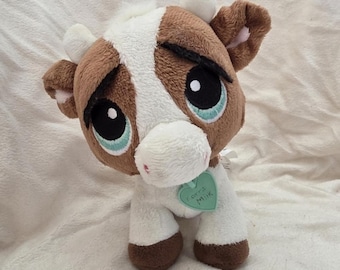 Vintage MGA Rescue Pets My Epets Cow Plush – Brown & White Calf – EUC No Code