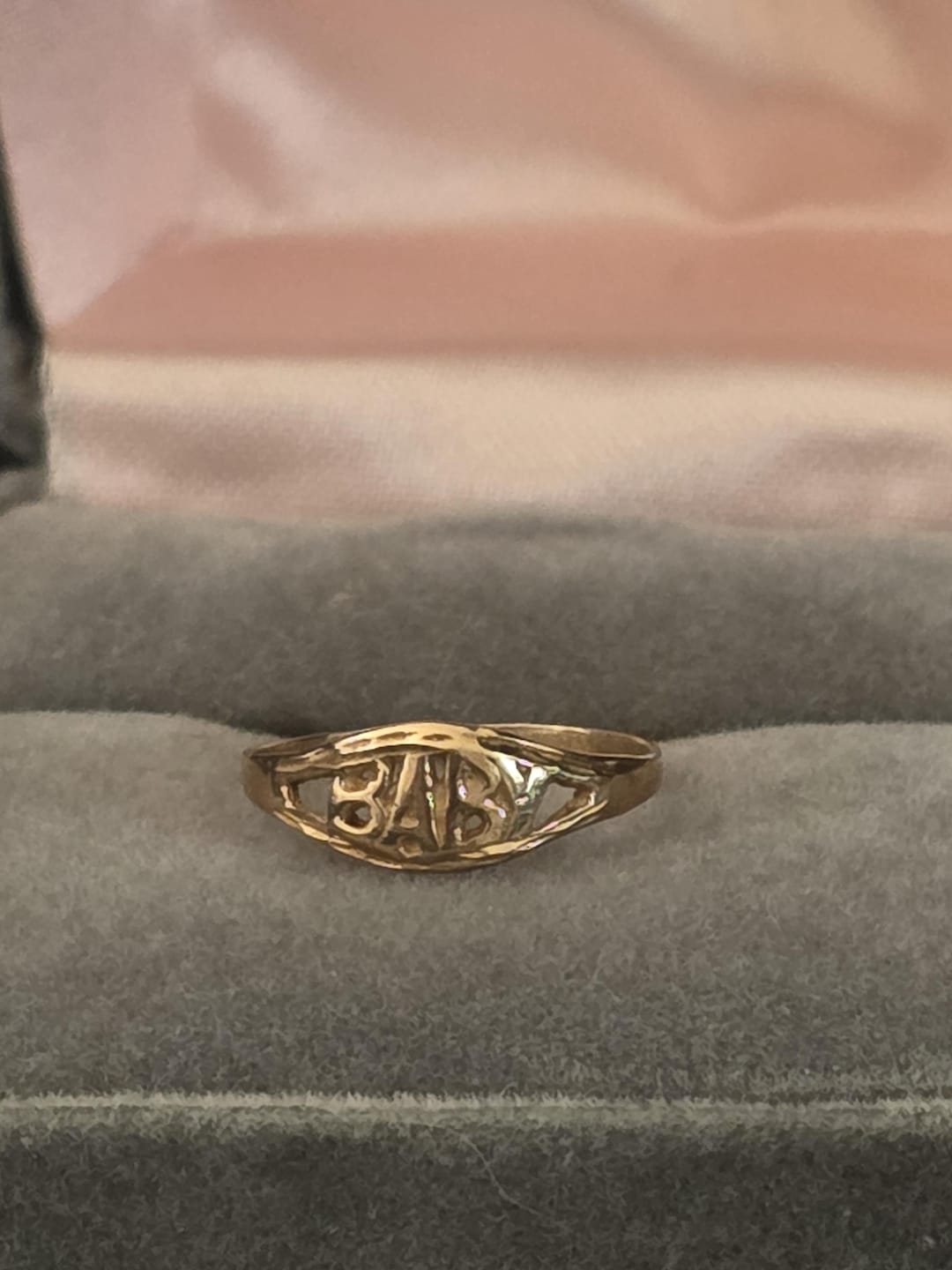 Vintage 90's 10K Yellow Gold "baby" Script Signet Ring Charm Diamond Centres Boxed | BABY Ring | Heirloom Jewelry - Etsy Bulgaria