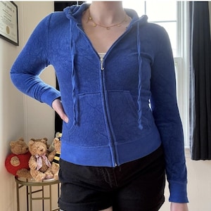 Vintage y2k Juicy Couture Royal Blue Zip Up Hoodie