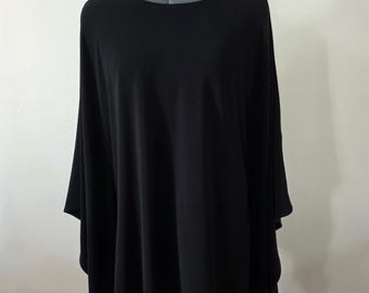 Top oversize da donna Joseph Ribkoff Y2K nero, modello a mantello, vintage.