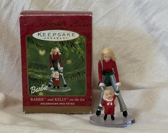 Vintage Hallmark Keepsake Ornament 2001 Barbie™ and Kelly™ on the Ice - Skating Sisters Holiday Decor