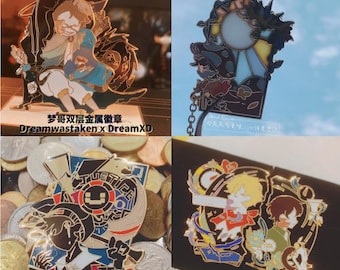 Dreamwastaken DreamXD Georgenotfound KarlJacobs BadBoyHalo Niki Philza Ranboo Quackity enamel pin badge MCYT Pin || 2.3&quot; Dream SMP Lore Pin