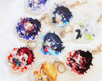 Demon Slayer Tanjiro Zenitsu Shinobu Inosuke Giyu Tsugikuni Kokushibo Genya || 2.8 inch acrylic keychain