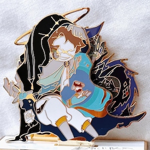 Dreamwastaken AND DreamXD Double stand enamel pin badge MCYT Pin || 2.3&quot; Dream SMP Lore Pin