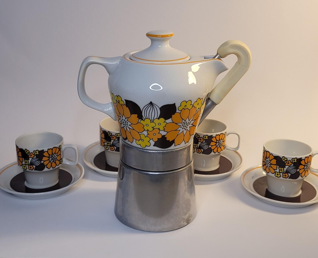 Espresso Coffee Machine With Removable Porcelain Watering Can, 4 Set ...