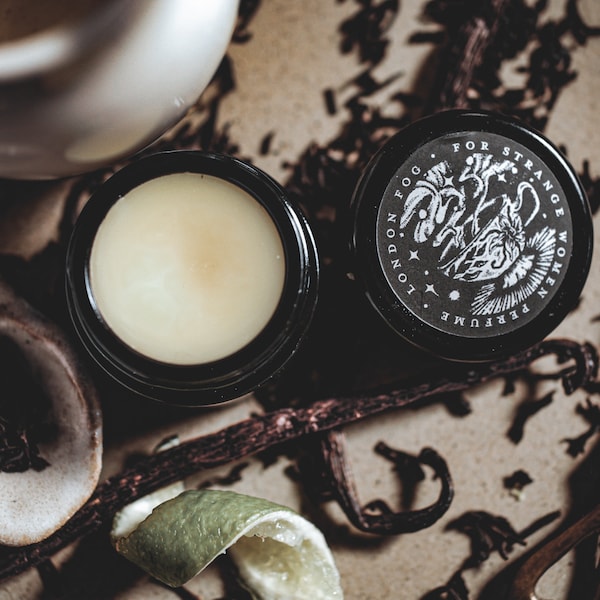 London Fog™ - 9g Solid Perfume - earl grey tea scent, vanilla, bergamot black tea perfume by For Strange Women