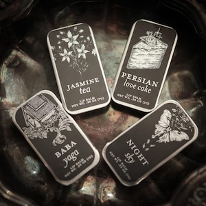 Lip Balm Gift Set- Jasmine Tea, Baba Yaga, Love Cake, Night Sky - organic and natural flavors