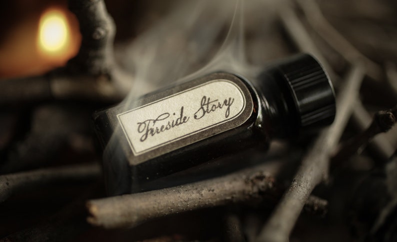Fireside Story™ Natural Perfume Oil bonfire, campfire, smoke, fireplace, woods, and vanilla unisex scent 10 Millilitres
