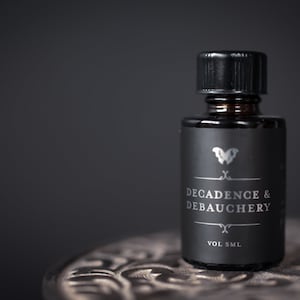 Decadence and Debauchery™ Perfume Oil with natural resins, tobacco, blood orange, bergamot, violet, vanilla, woods unisex scent 5 Milliliters