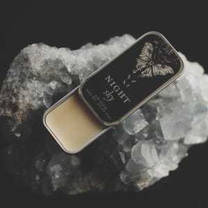 Night Sky Lip Balm™ -  lip balm in tin with beeswax, cocoa butter, shea butter - Herbal, Lavender, Rose perfumed organic and natural flavor