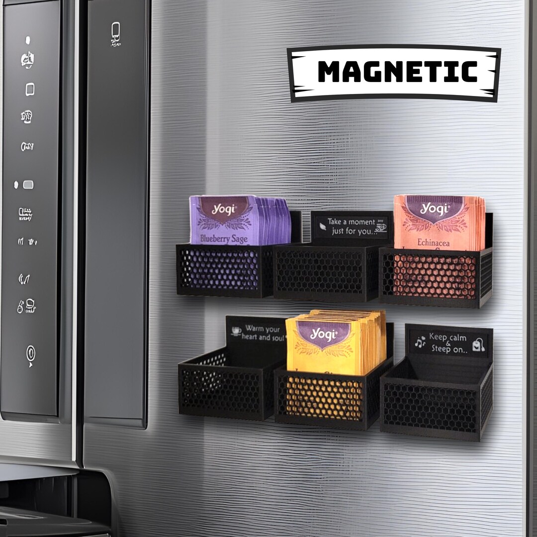 Magnetic Tea Holder, Tea Bag Organizer for Refrigerator, Tea Bag Holder ...