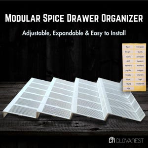 Customizable Spice Organizer, Modular Drawer Insert for Spice Storage, Custom Spice Tray for Drawer, Kitchen, Pantry & Cabinet Organization