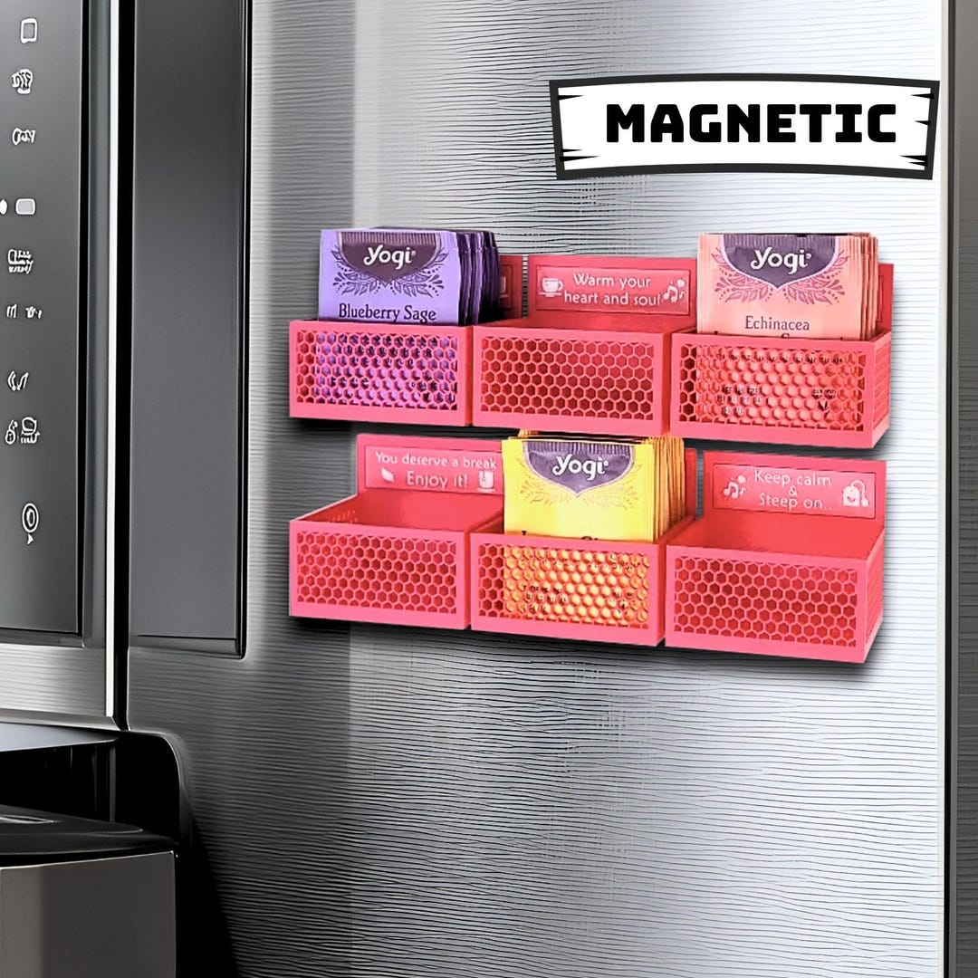 Magnetic Tea Holder, Tea Bag Organizer for Refrigerator, Tea Bag Holder ...