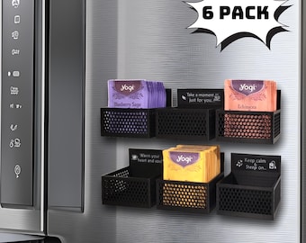 Magnetic Tea Bag Organizer: Customizable Kitchen Storage (6-Pack) for Tea Lovers, Declutter Solution