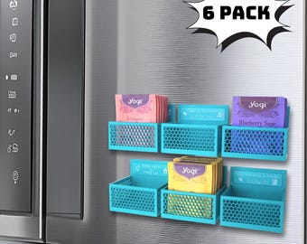 Magnetic Tea Bag Organizer: Customizable Kitchen Storage - 6 Pack